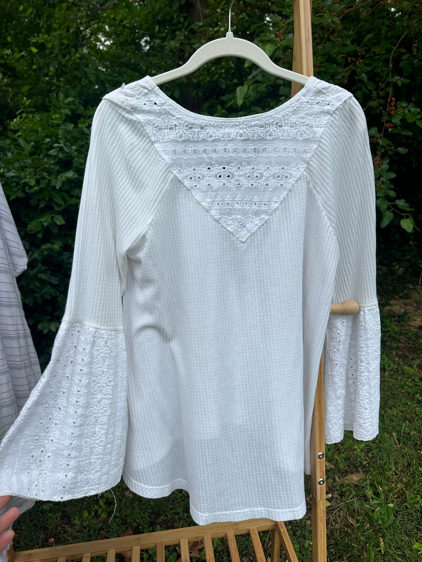 S Free People White Boho Top