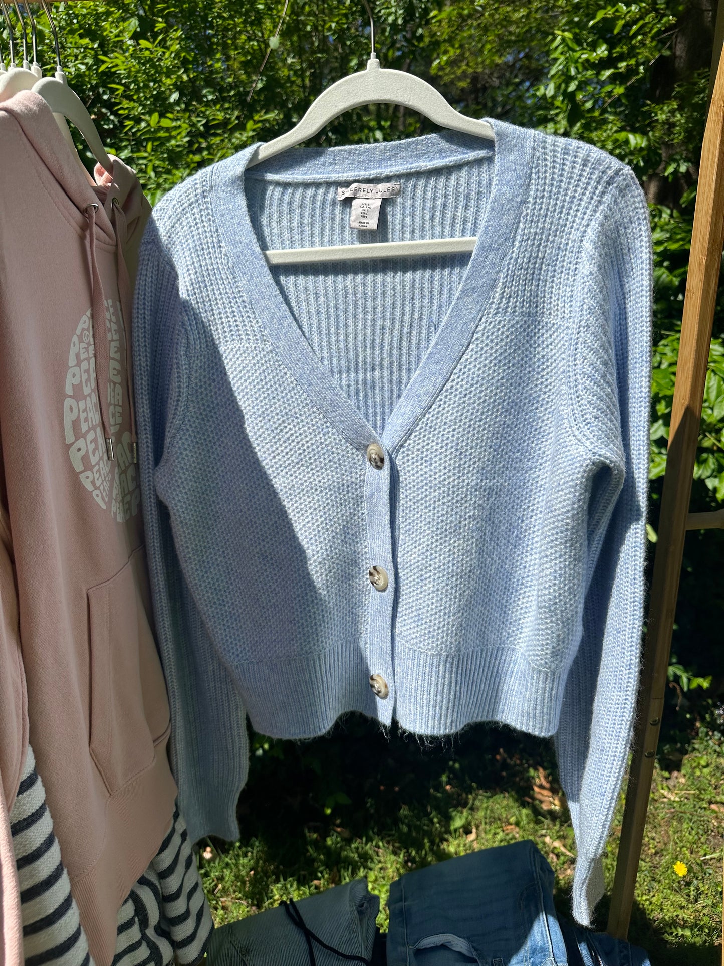 L Sincerely Jules Light Blue Cardigan