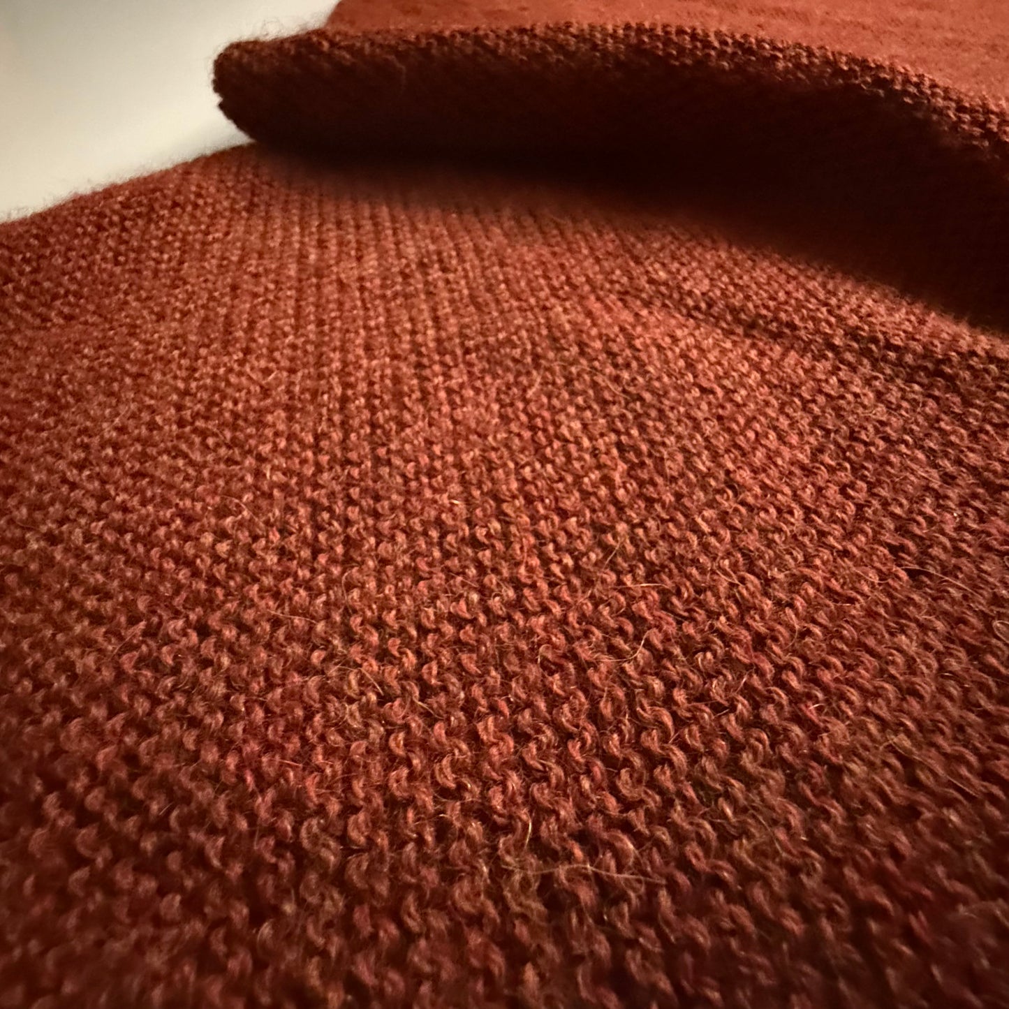 100% Alpaca Rust Colored Shawl