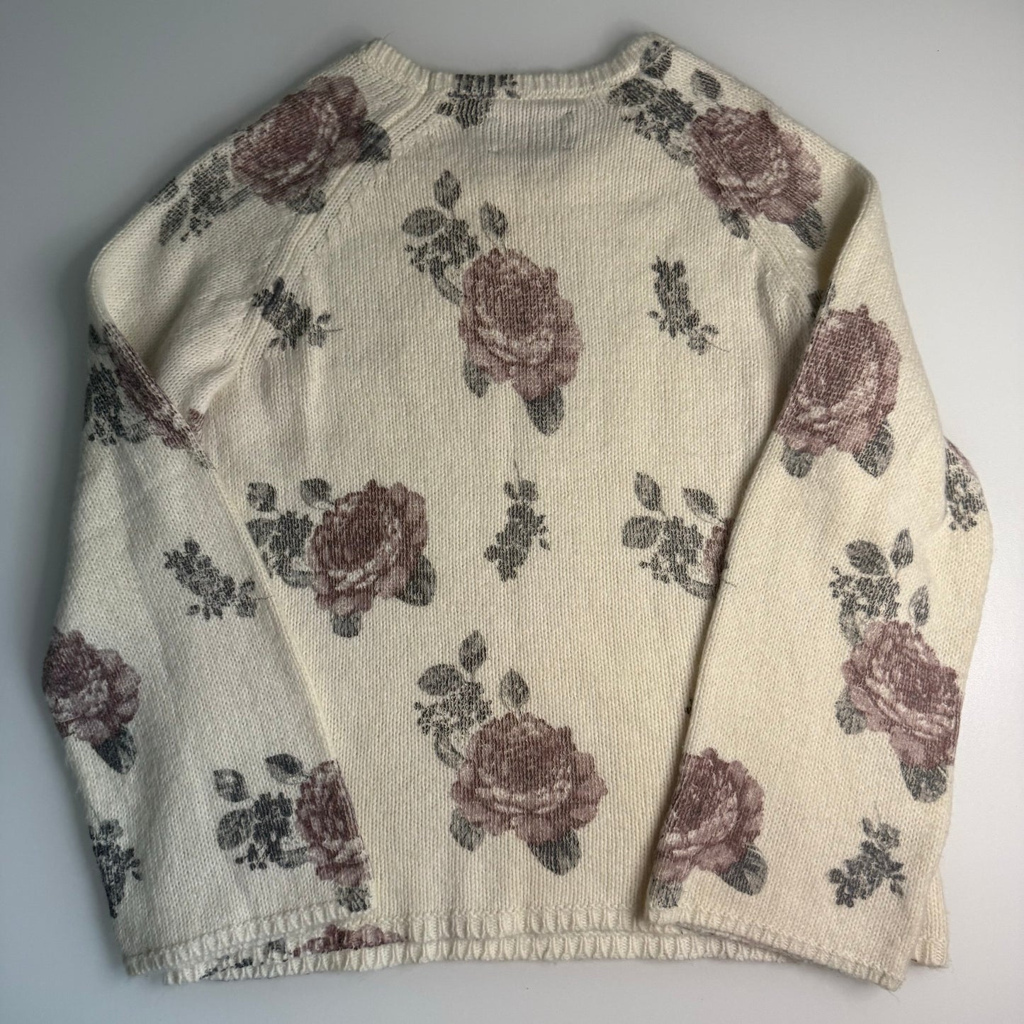 M Lucky Brand Soft Rosette Sweater EUC