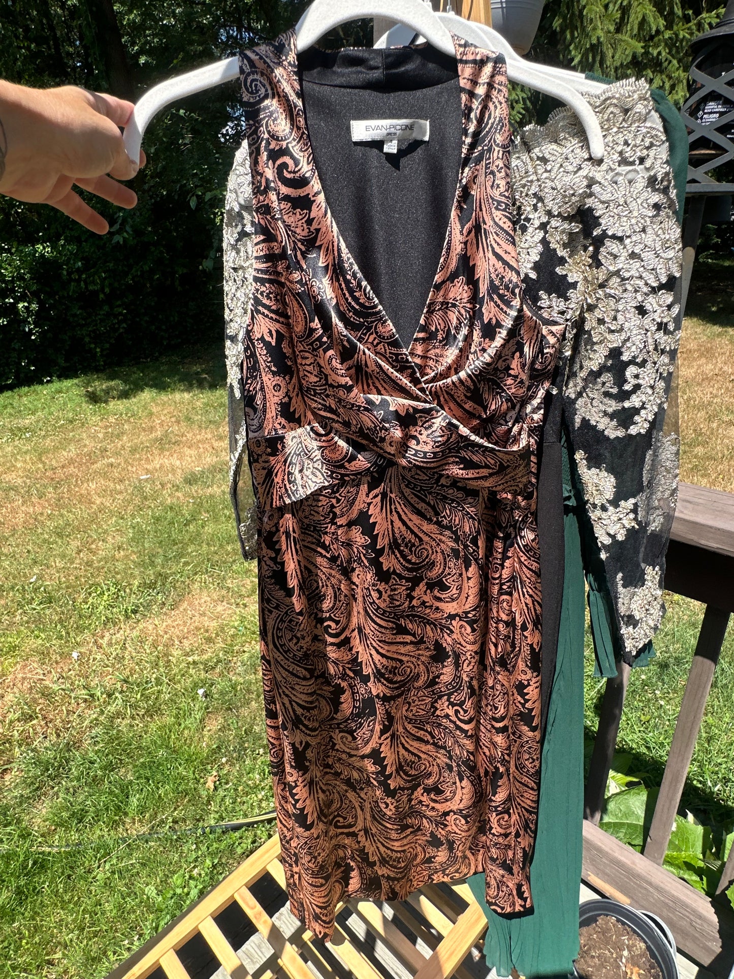 S Size 4 Evan Piccone Copper Metallic Dress