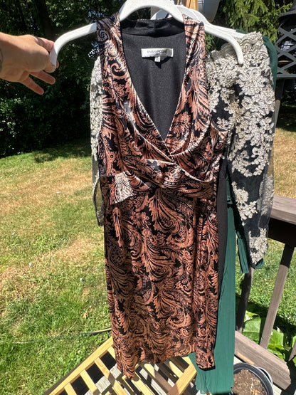 S Size 4 Evan Piccone Copper Metallic Dress