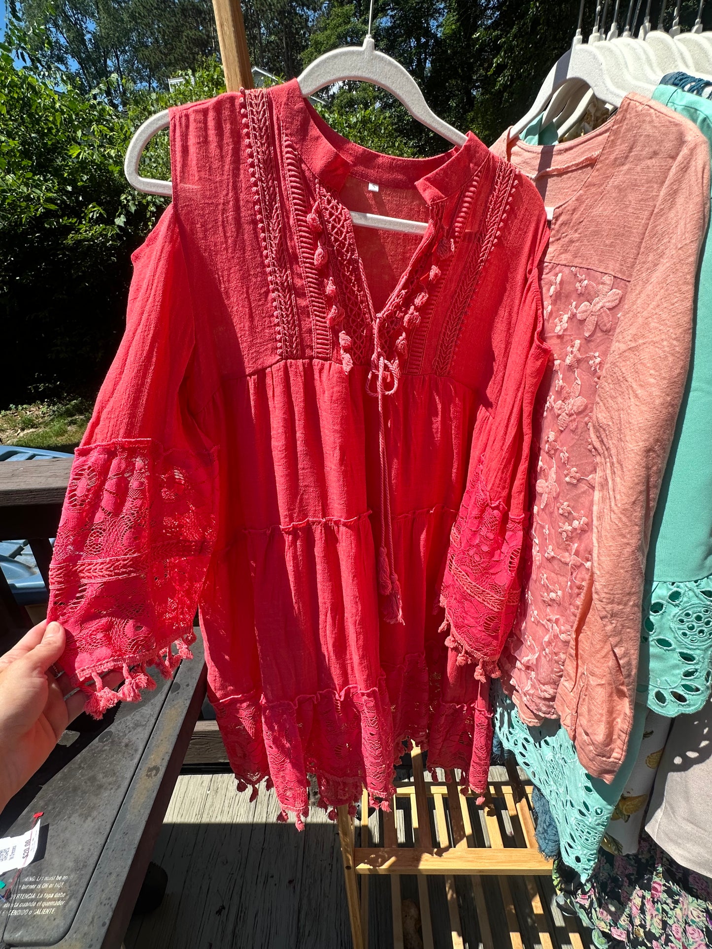 S Coral Boho Dress