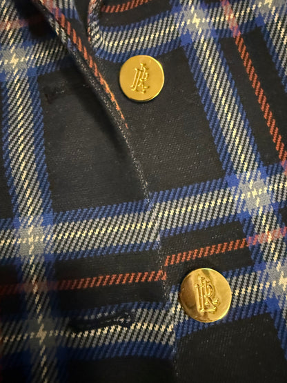 M LRL Blue Plaid Blazer