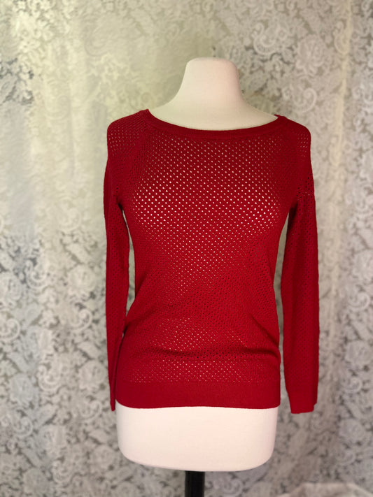 S Red Mesh Sweater