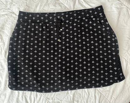 XL Black and White Cotton Skort