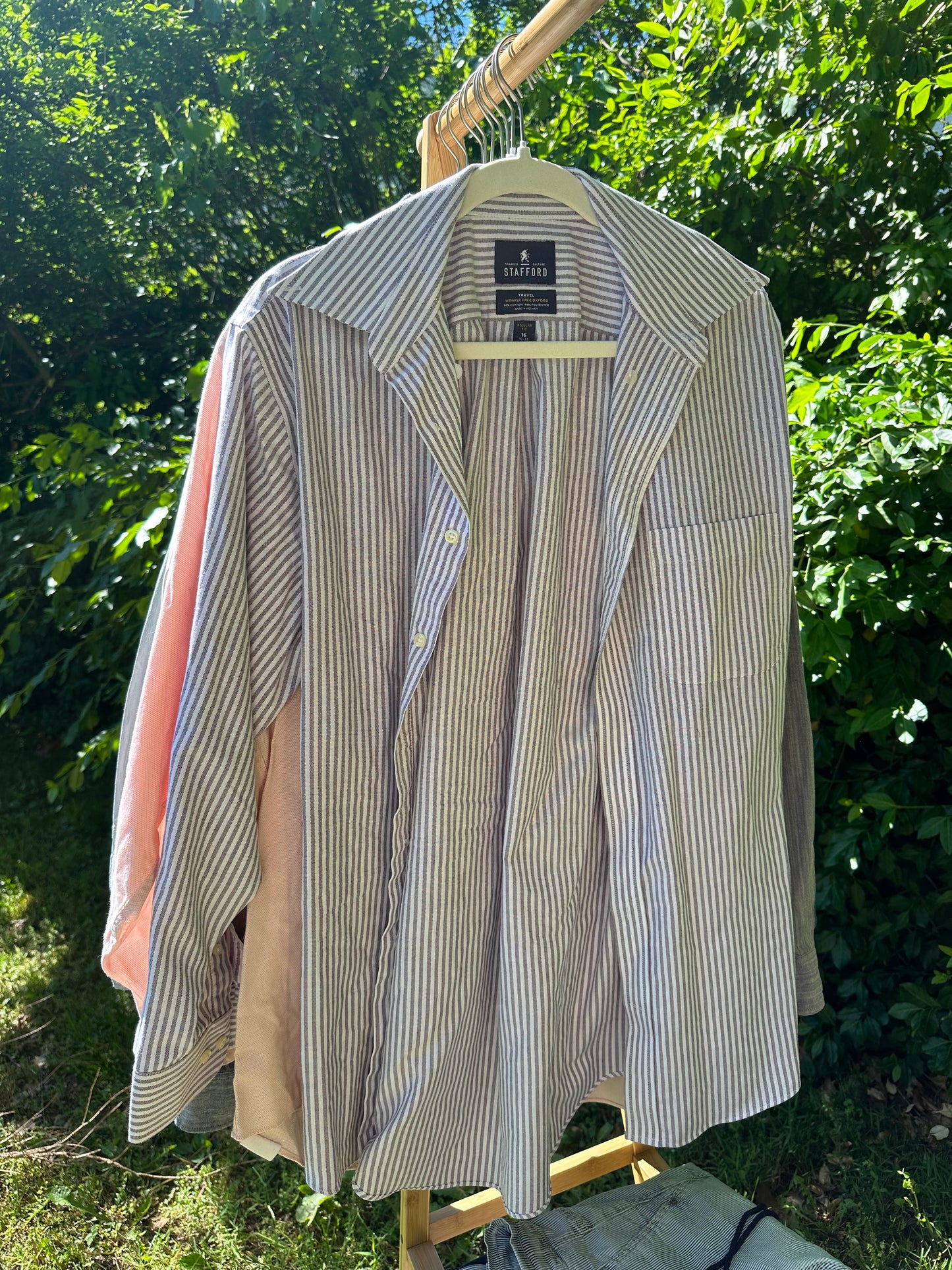 M Purple and White Stripe Button Down