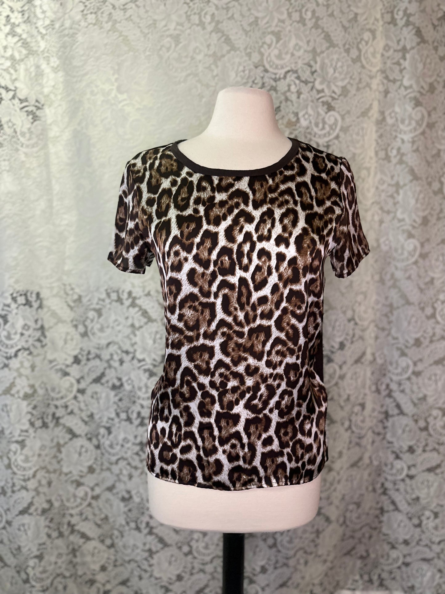 S Michael Kors Silky Leopard Top