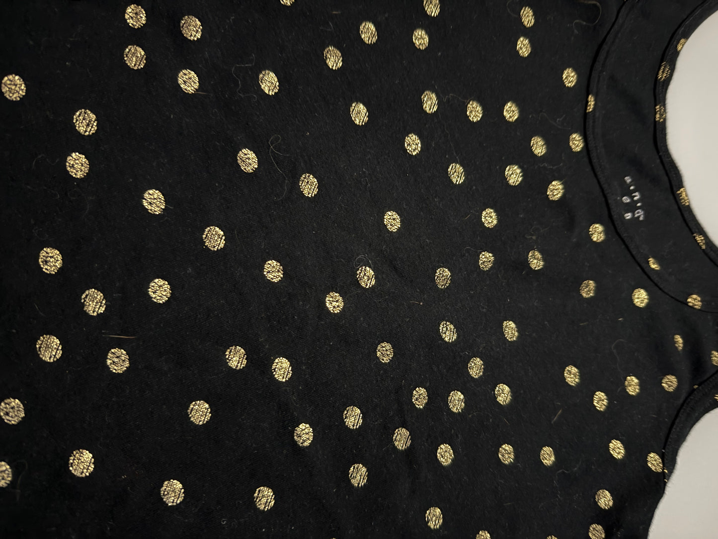 L Black and Gold Polka Dot Tank