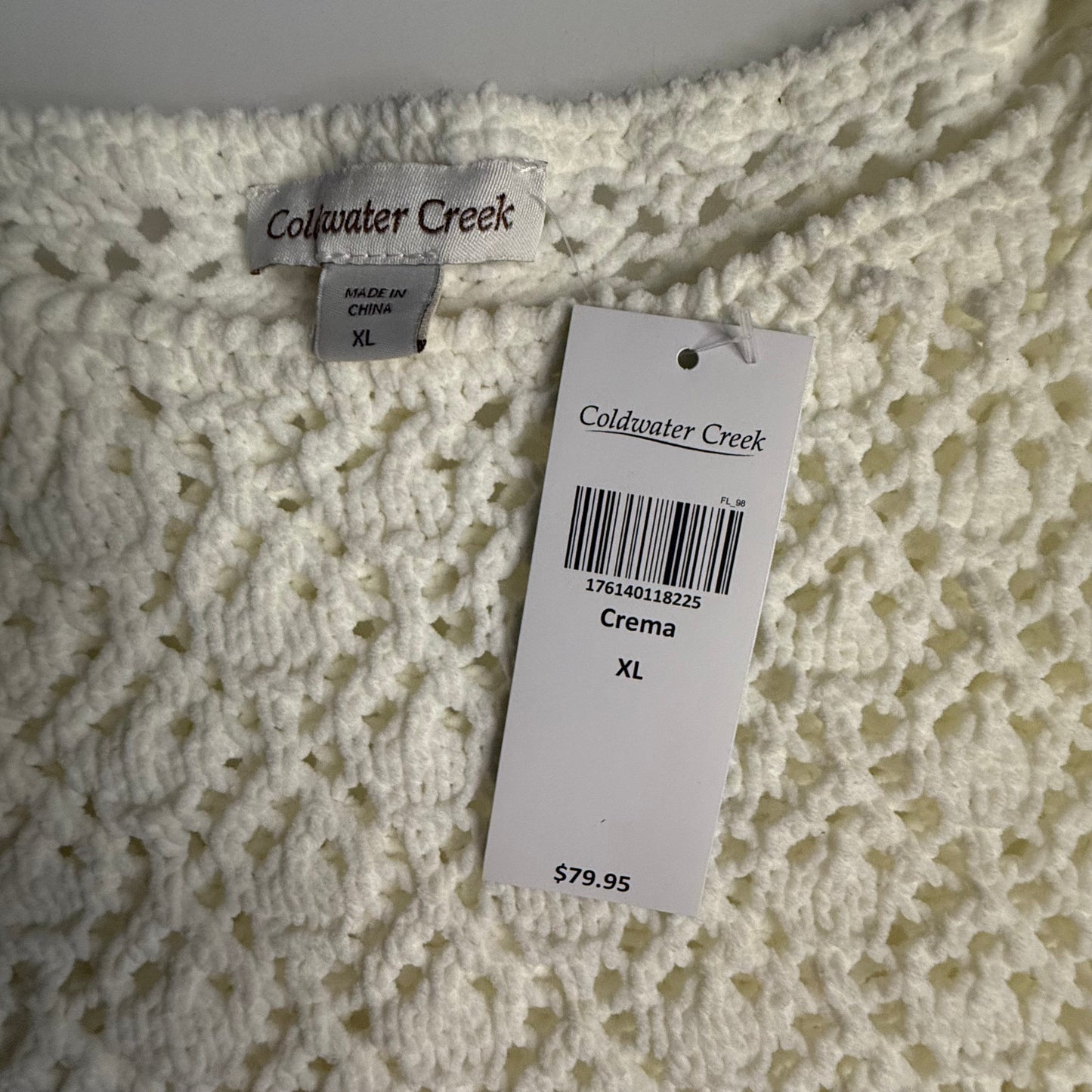 XL Coldwater Creek Cream Sweater NWT