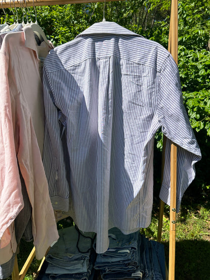 M Purple and White Stripe Button Down