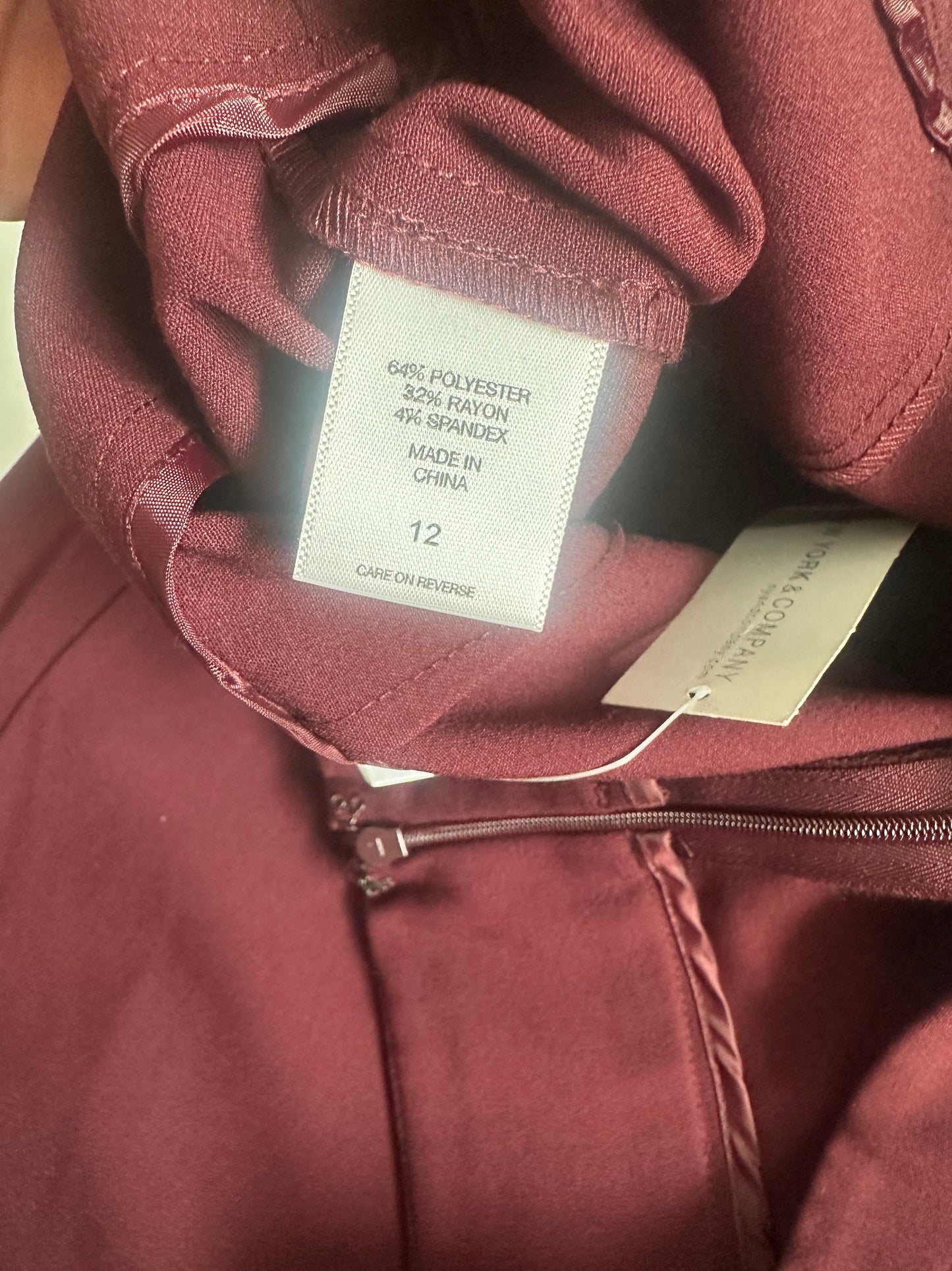 12 NWT Burgundy Skirt