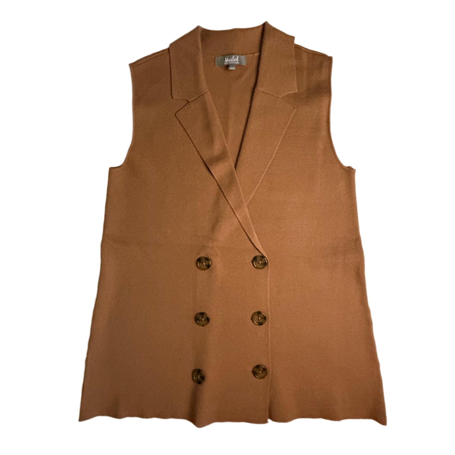 M Marled Tan Button Sweater vest