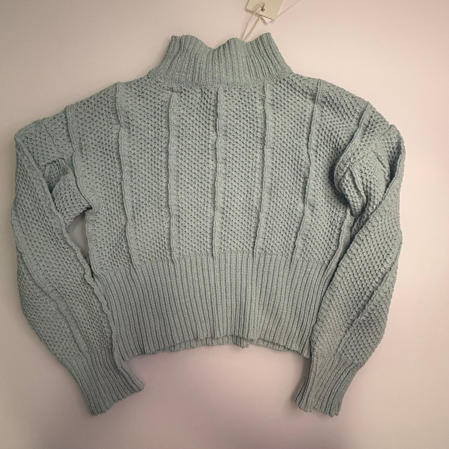 NWT M Baby Blue Crop Mockneck