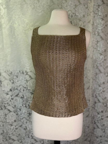 M Vintage Metallic Woven Tank