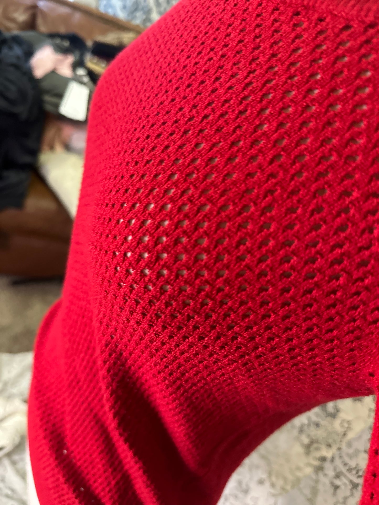 S Red Mesh Sweater