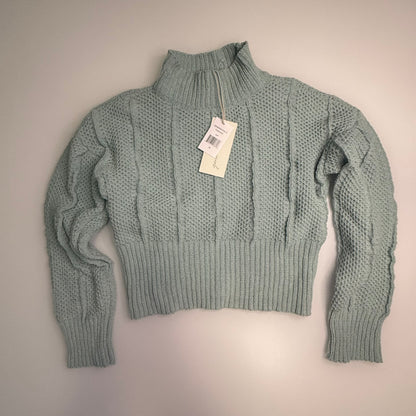 NWT M Baby Blue Crop Mockneck