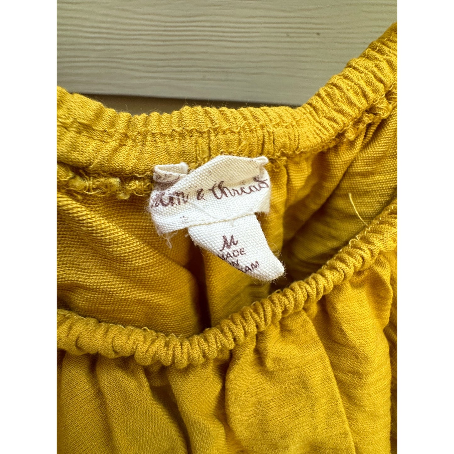 M Hem And Thread Yellow Crop Top