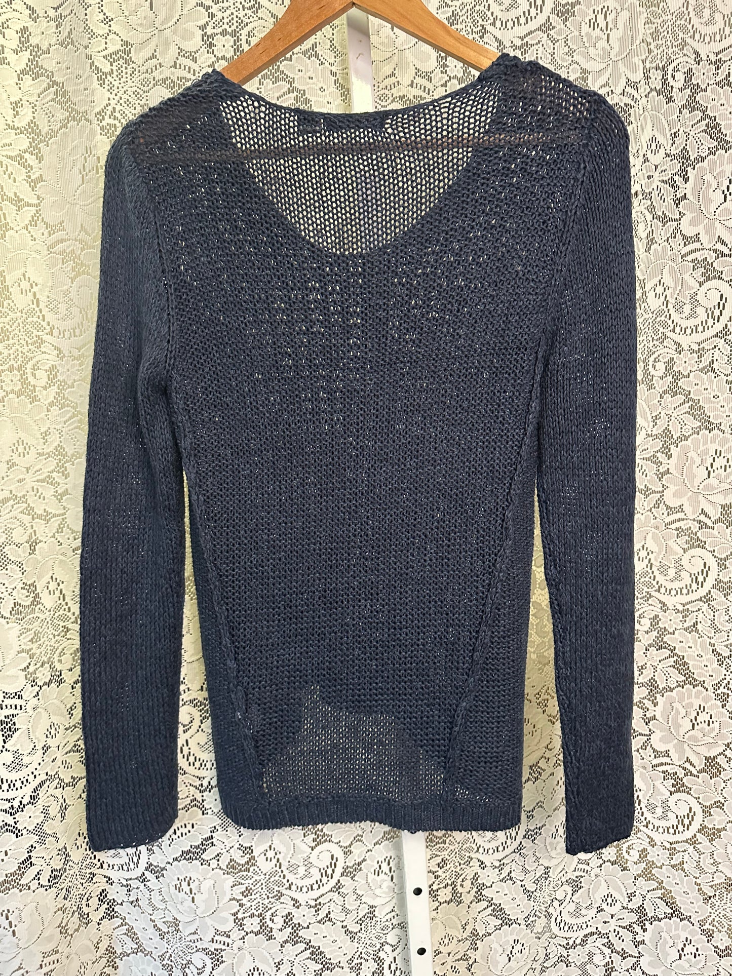 S Dark Blue Woven Sweater