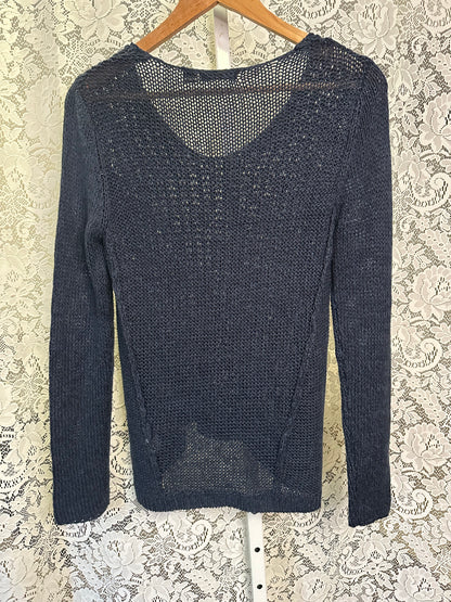 S Dark Blue Woven Sweater