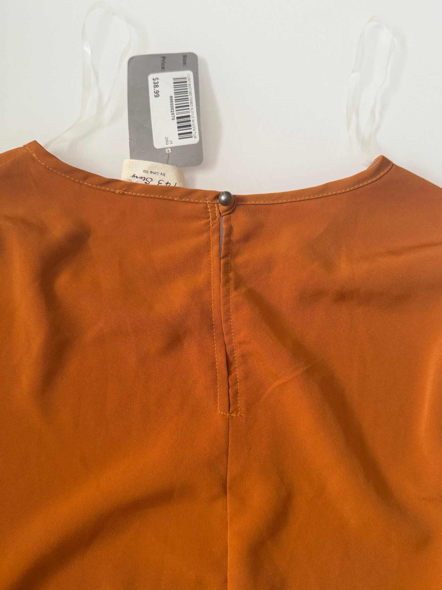 2X NWT Orange Ruffle Sleeve Top