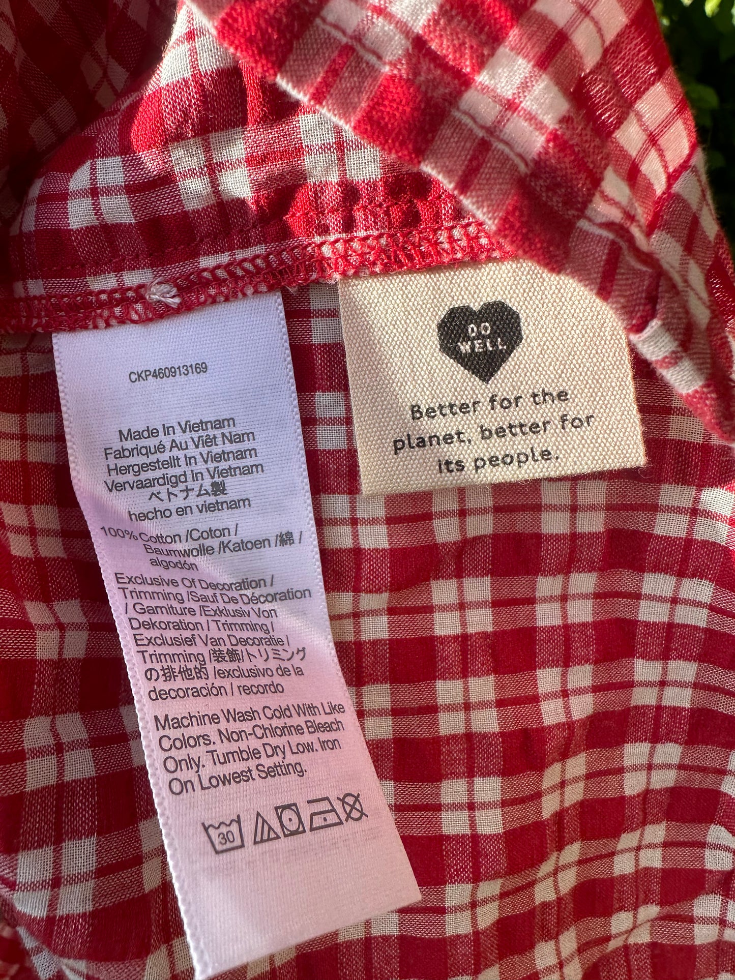 M Madewell Red gingham top