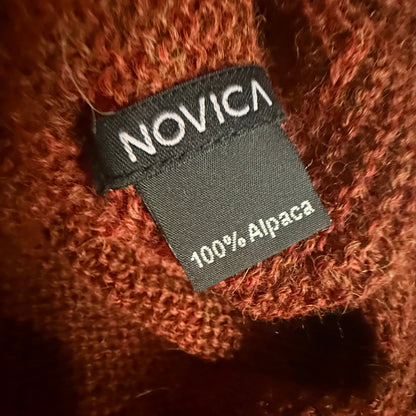 100% Alpaca Rust Colored Shawl