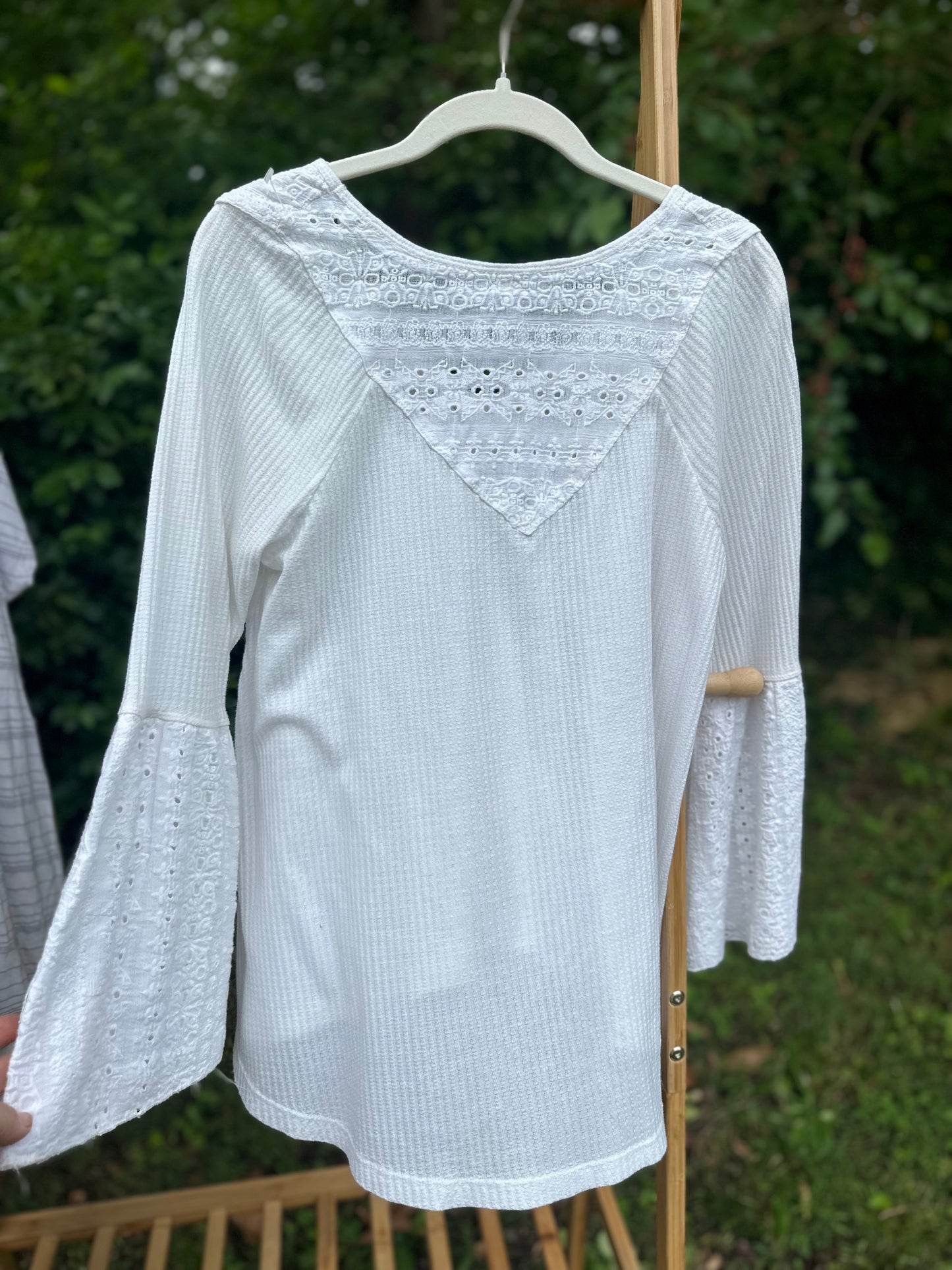 S Free People White Boho Top