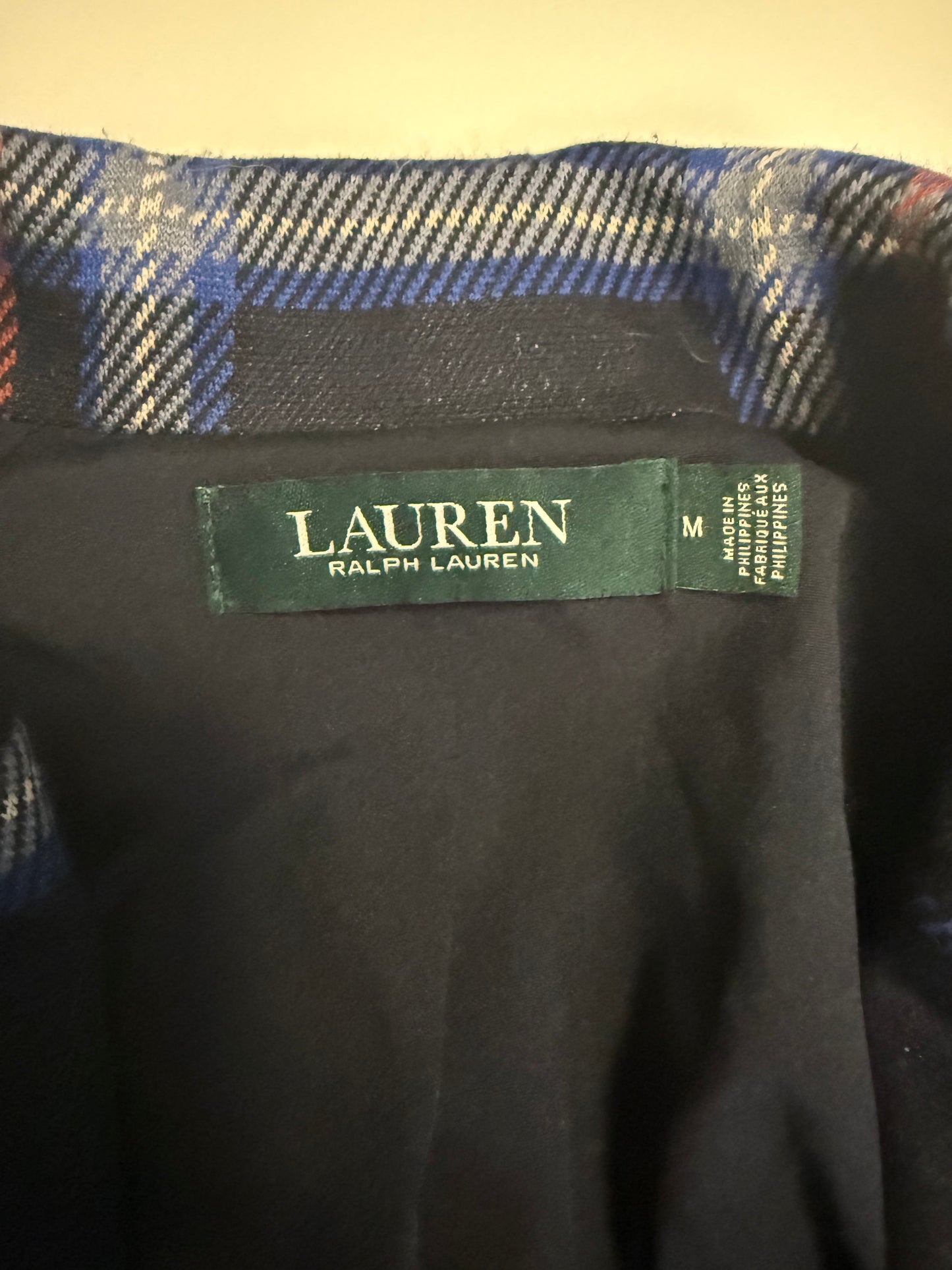 M LRL Blue Plaid Blazer