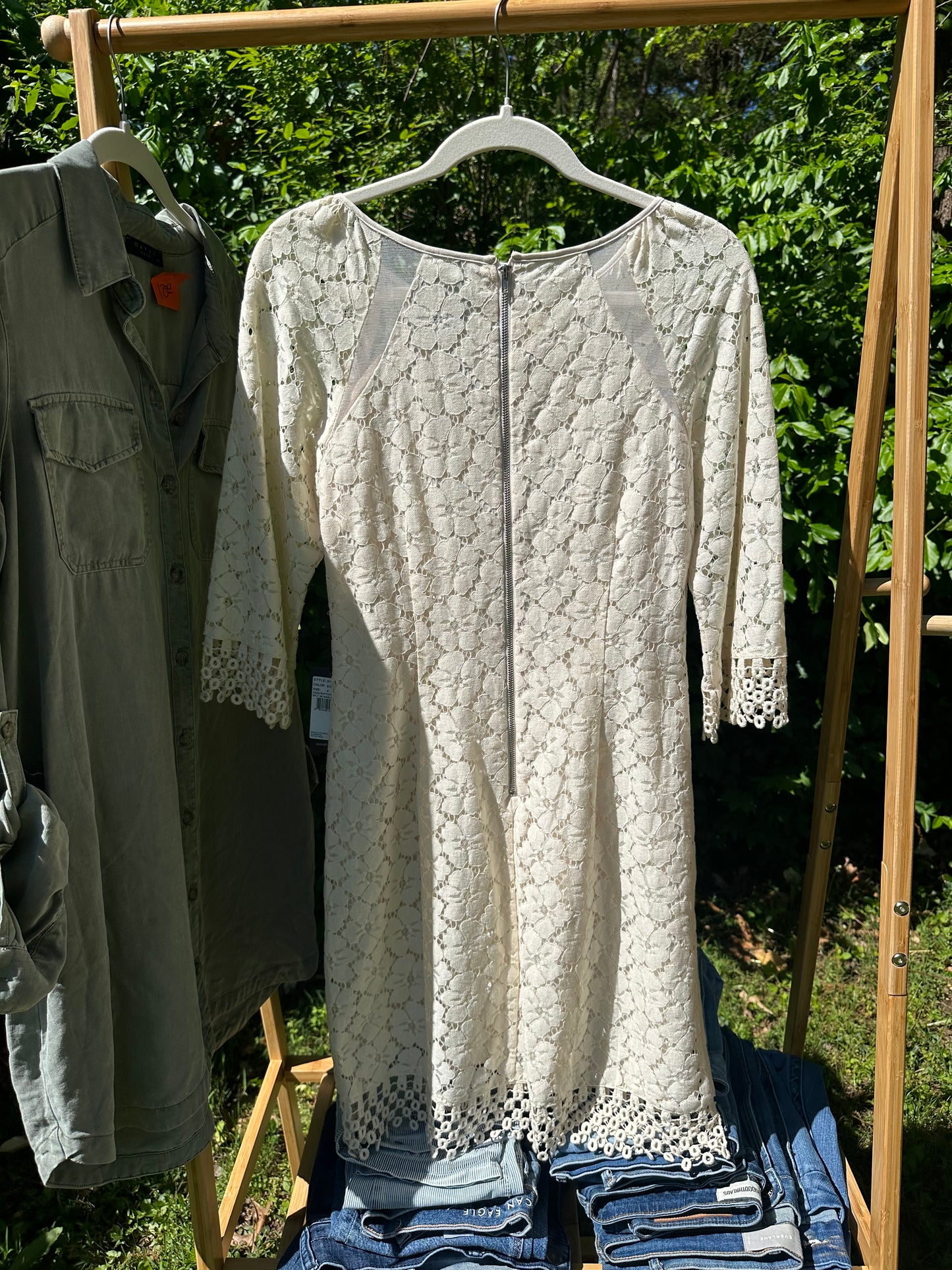 S Size 4 NWT Adrianna Papell Ivory Lace Dress