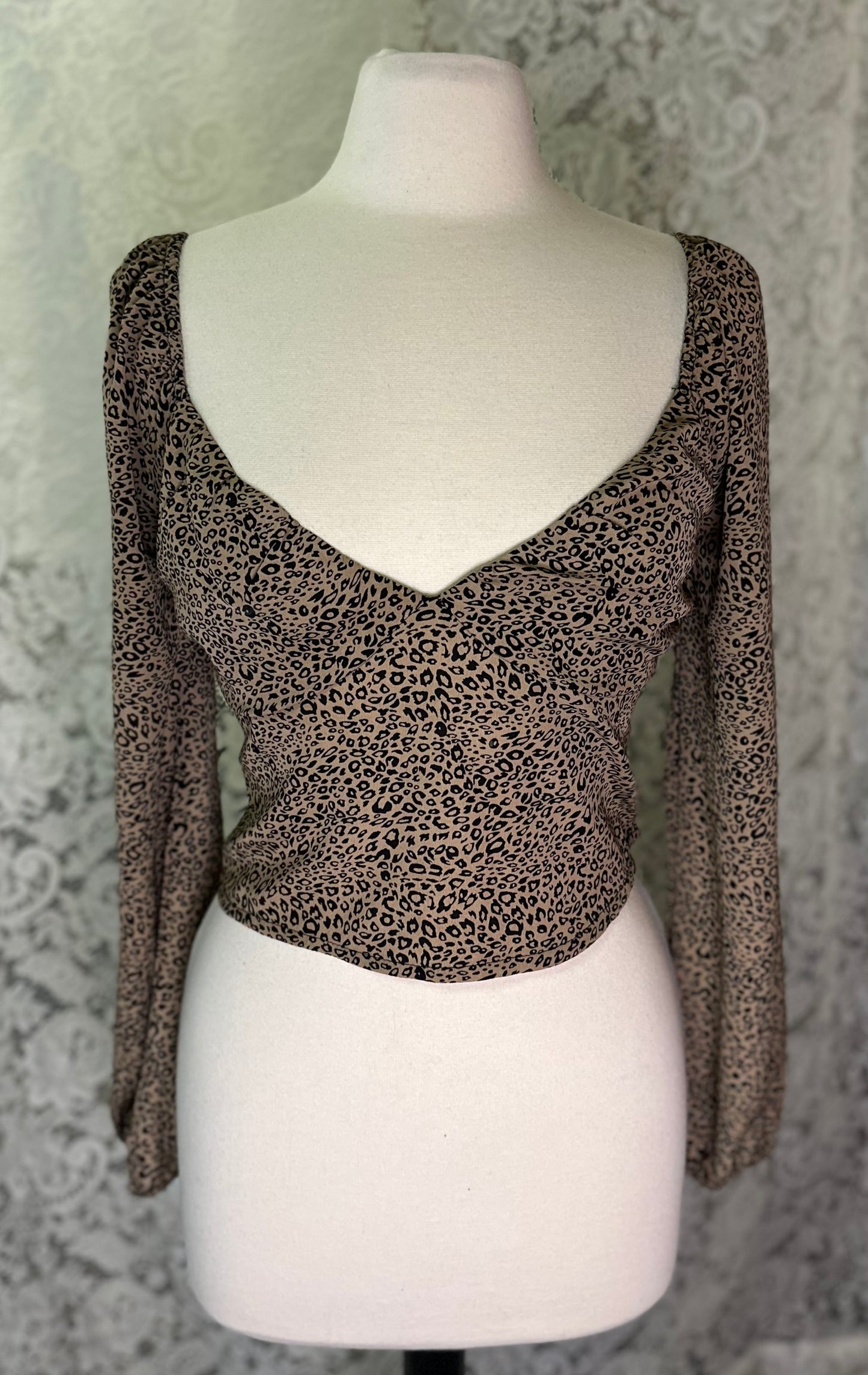 L Leopard Blouse