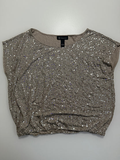 L INC Silver Sequin Top