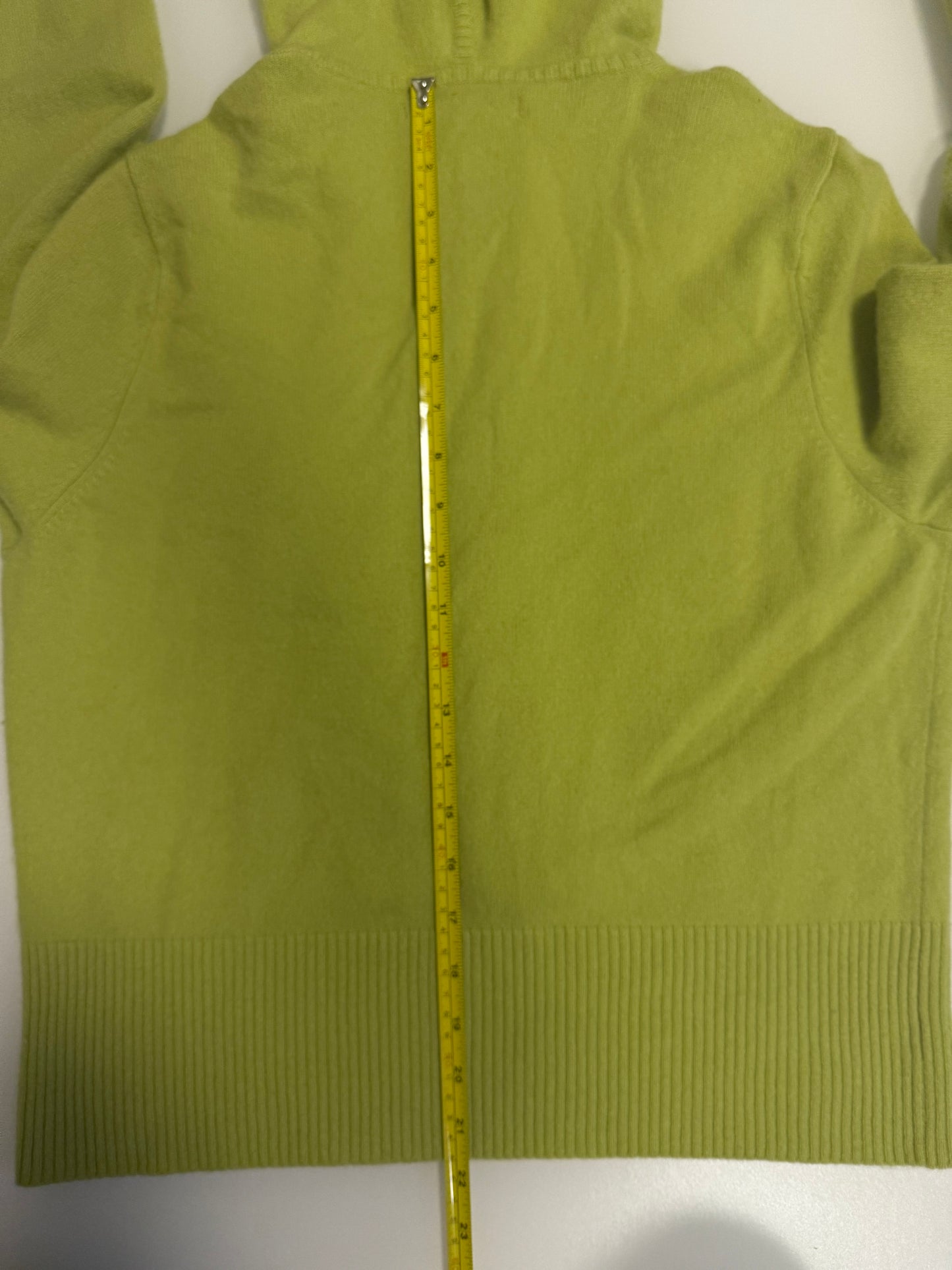 S Chartreuse Cashmere 1/2 Zip Sweater