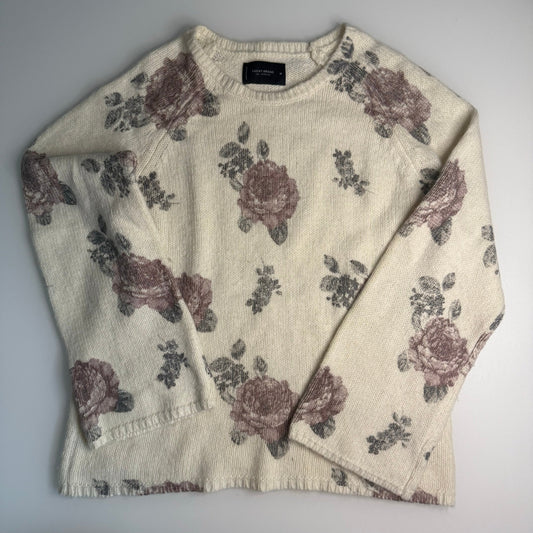 M Lucky Brand Soft Rosette Sweater EUC