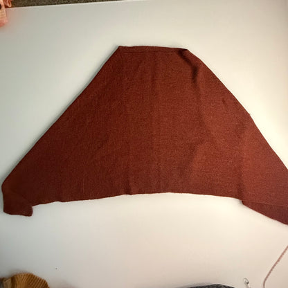 100% Alpaca Rust Colored Shawl