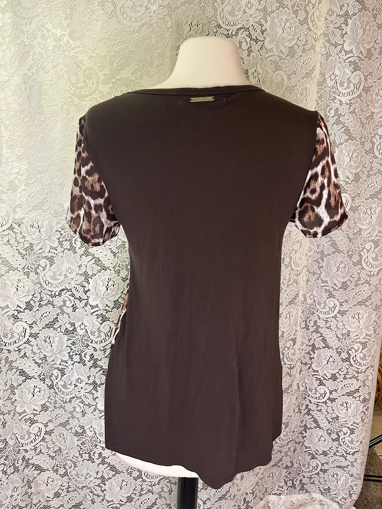 S Michael Kors Silky Leopard Top