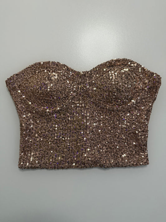 L pink Sequin Tube Top