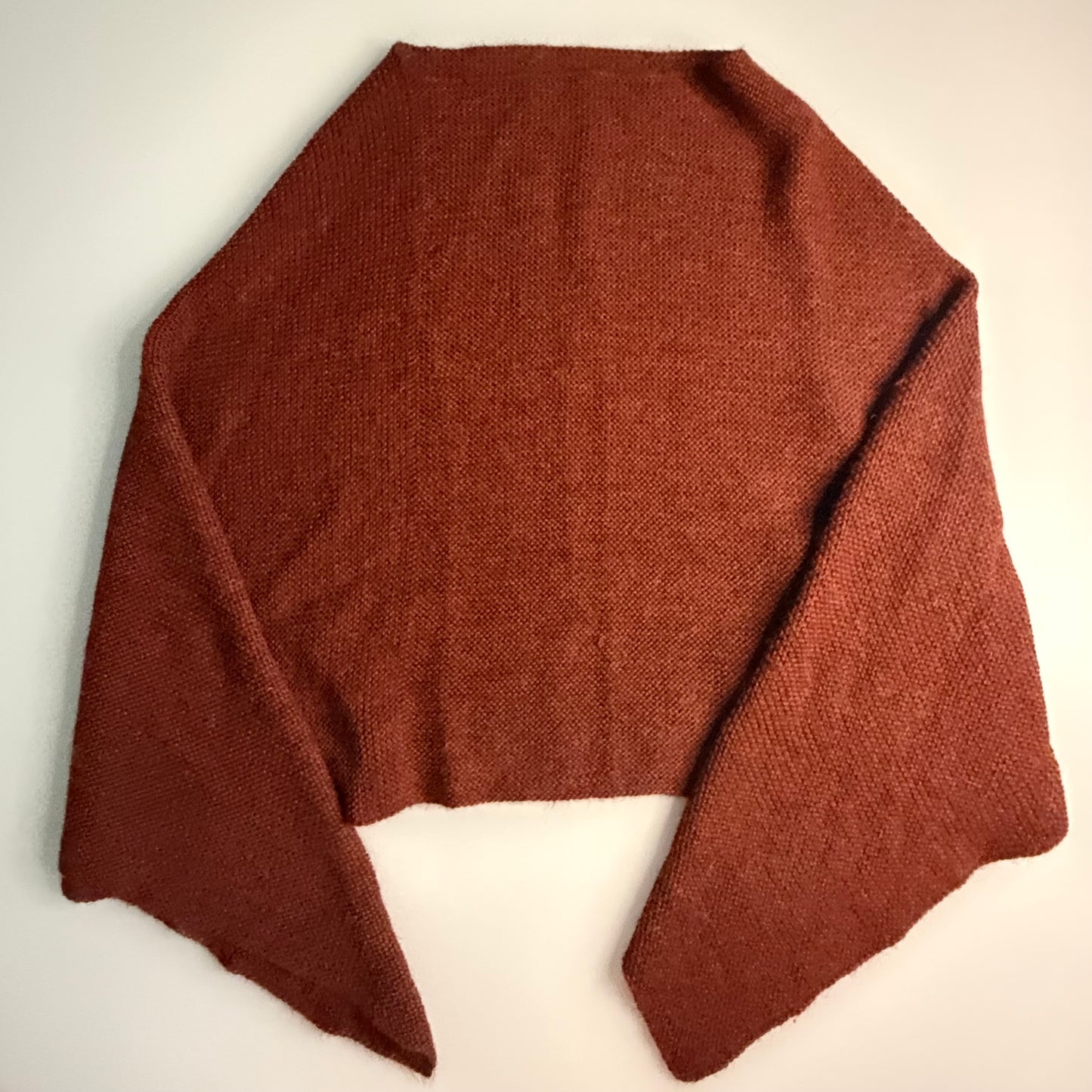 100% Alpaca Rust Colored Shawl