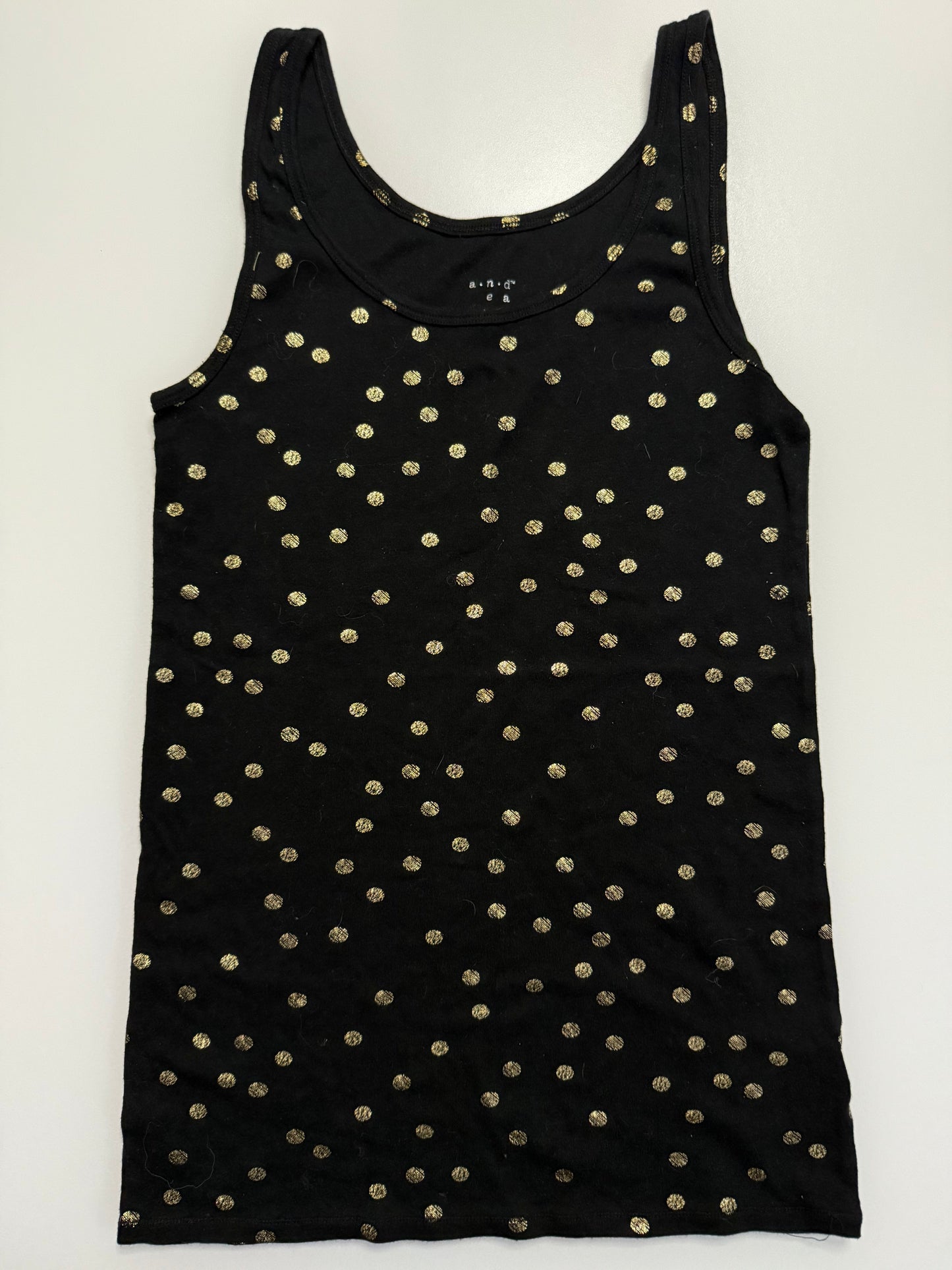 L Black and Gold Polka Dot Tank