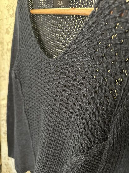 S Dark Blue Woven Sweater