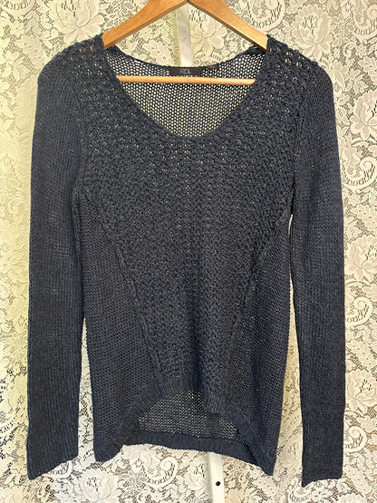 S Dark Blue Woven Sweater