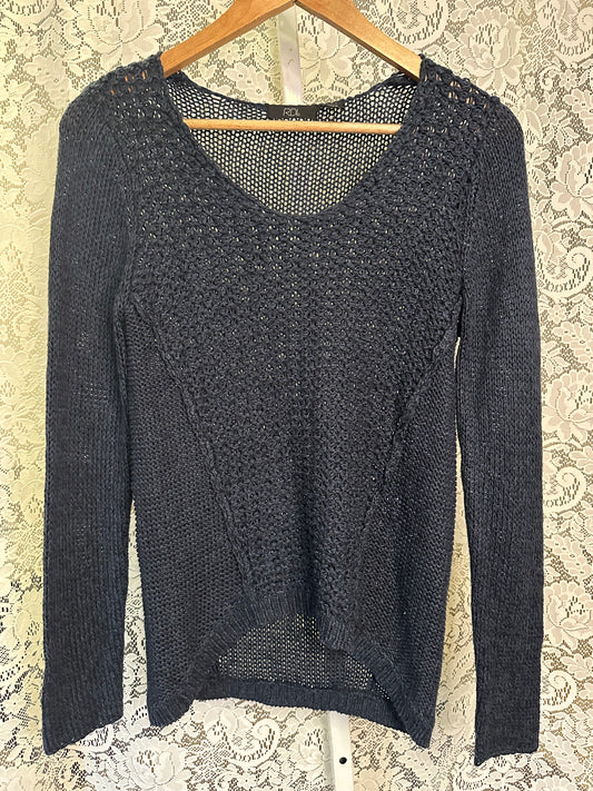 S Dark Blue Woven Sweater