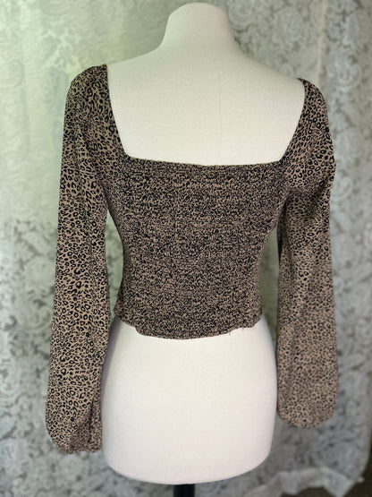 L Leopard Blouse