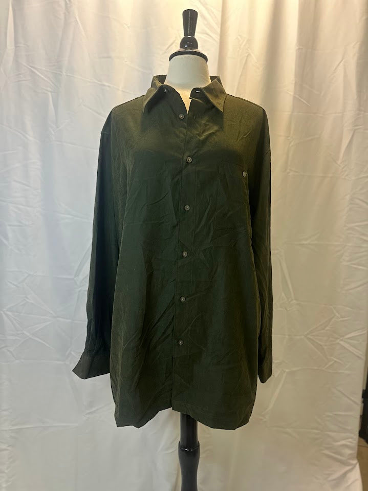 XL Olive Green Mens Button Down