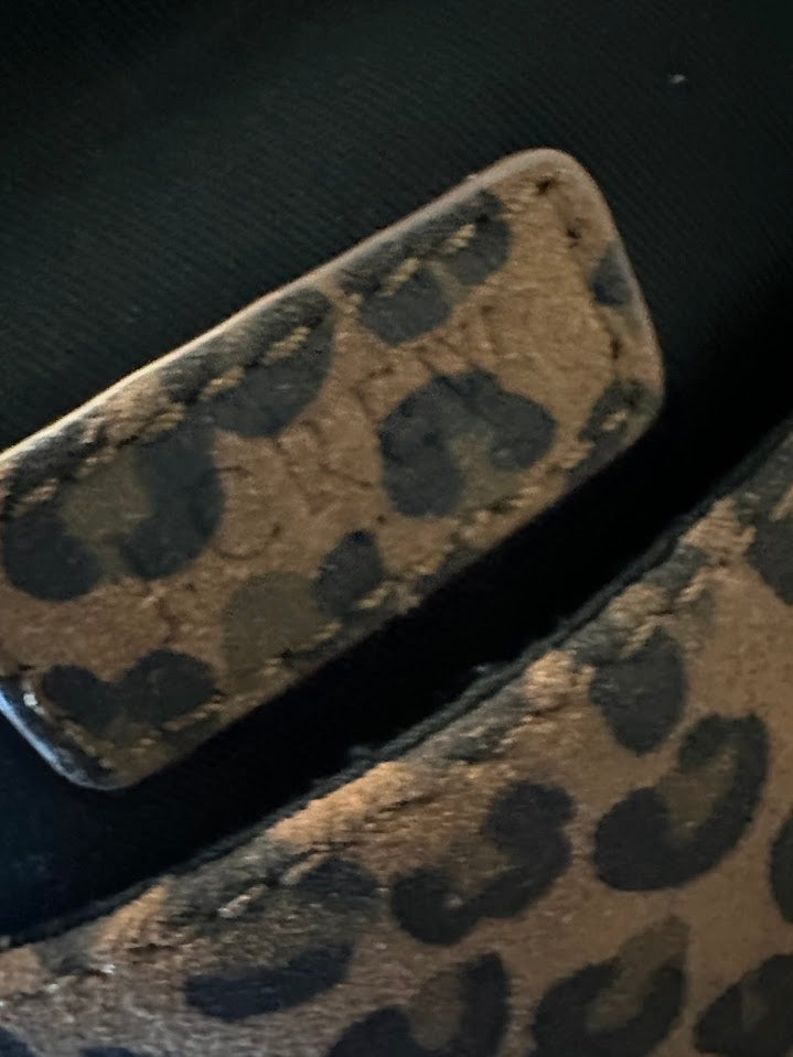 J Crew Leopard Print Suede Bag